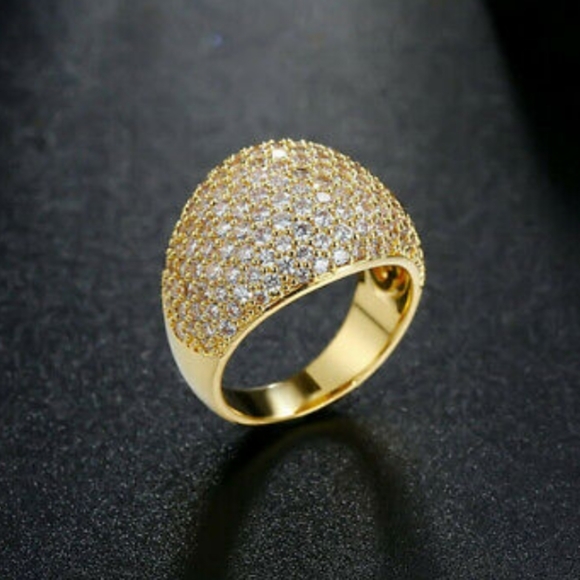 New - Stunning Lg Gem Encrusted Fashion Ring - Picture 1 of 7